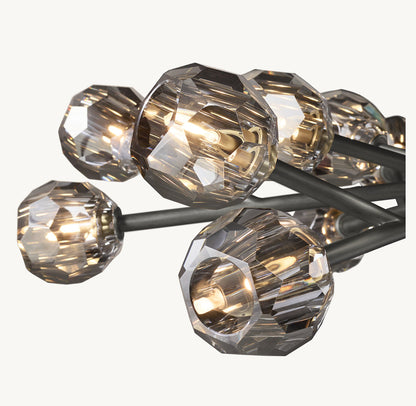 BOULE DE CRISTAL SMOKE GLASS ROUND CHANDELIER 36"