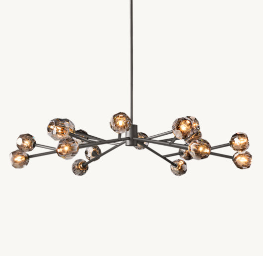 BOULE DE CRISTAL SMOKE GLASS ROUND CHANDELIER 60"