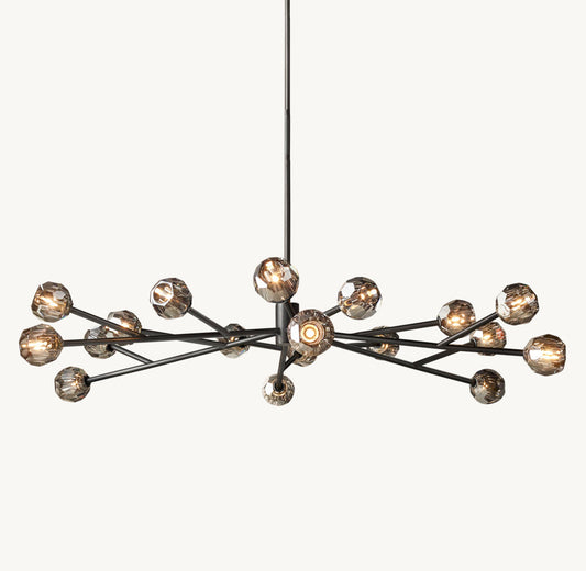 BOULE DE CRISTAL SMOKE GLASS ROUND CHANDELIER 72"