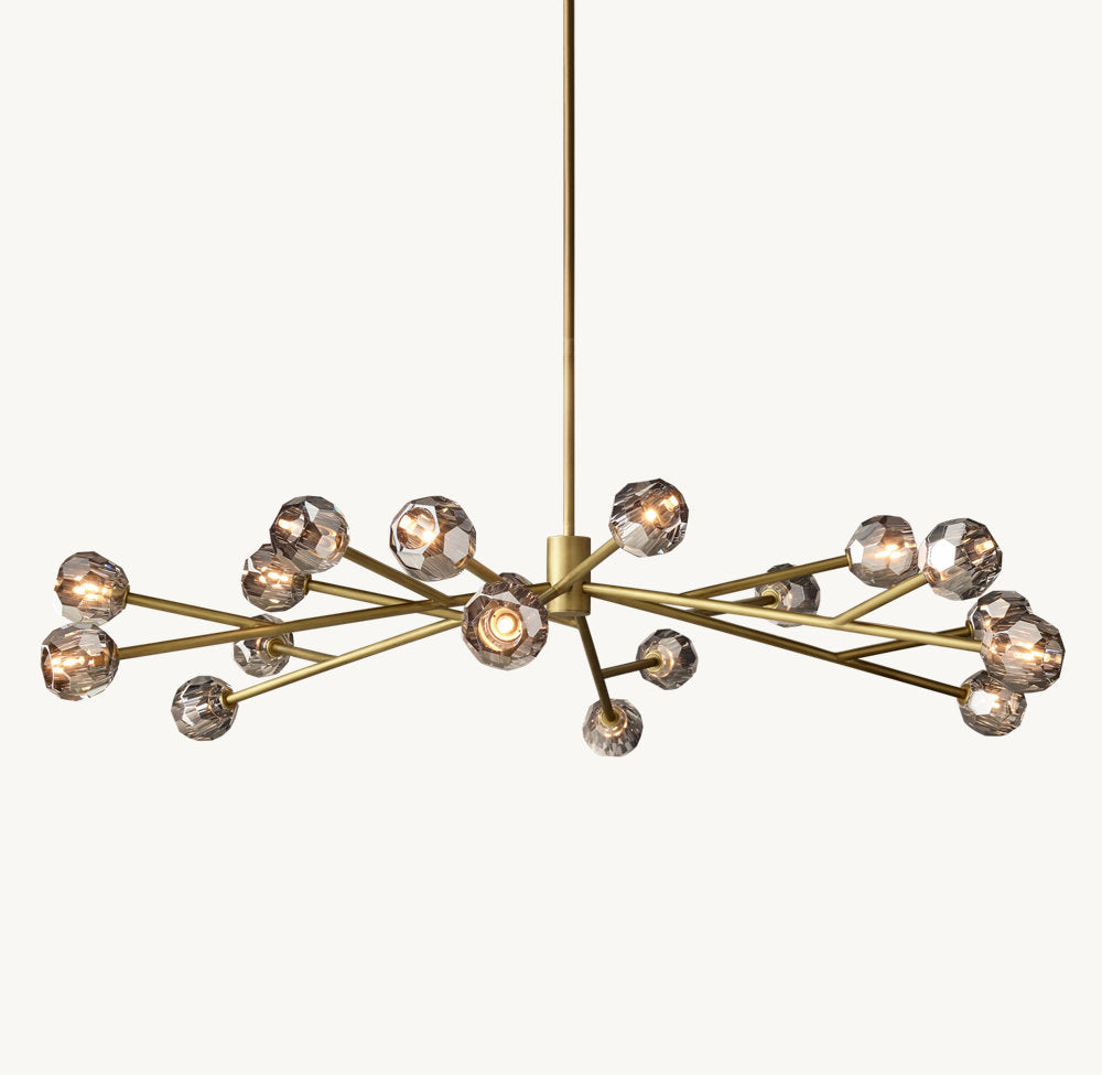 BOULE DE CRISTAL SMOKE GLASS ROUND CHANDELIER 72"