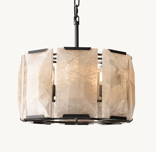 HARLOW CALCITE ROUND CHANDELIER 19"