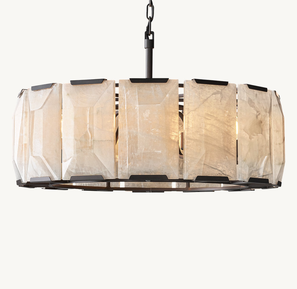 HARLOW CALCITE ROUND CHANDELIER 31"
