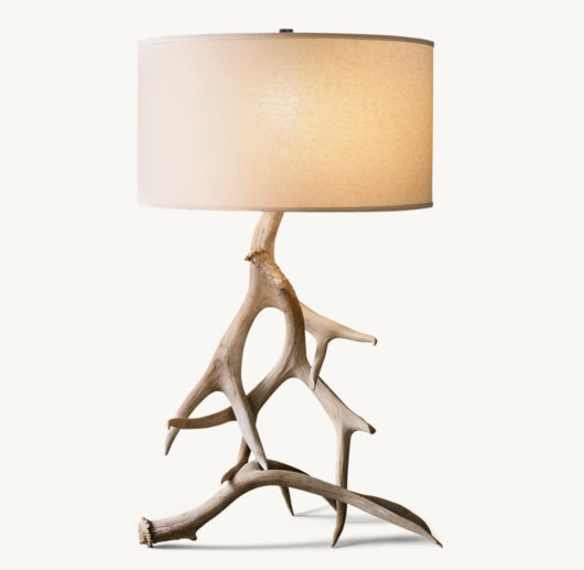 NATURAL DEER ANTLER TABLE LAMP