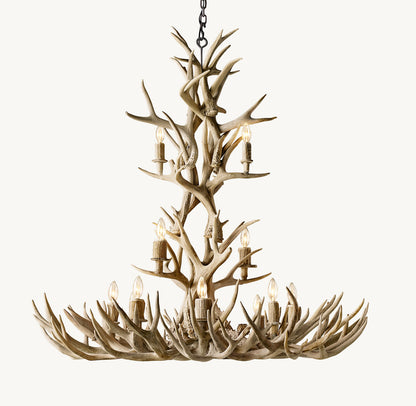 NATURAL ANTLER CHANDELIER 48"