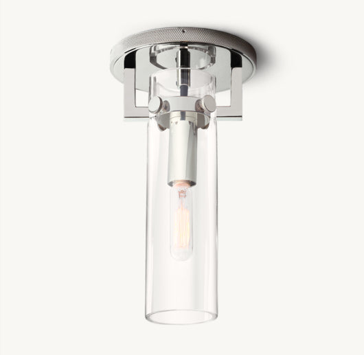 MACHINIST GLASS CYLINDER FLUSHMOUNT