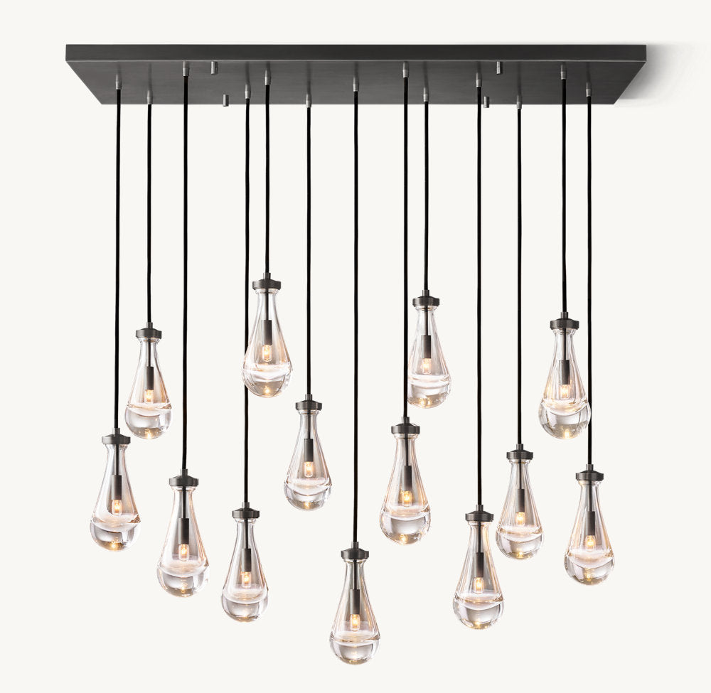 RAIN RECTANGULAR CHANDELIER 54"