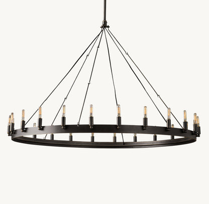 CAMINO VINTAGE CANDELABRA ROUND CHANDELIER 50"