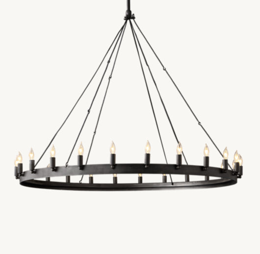 CAMINO VINTAGE CANDELABRA ROUND CHANDELIER 50"