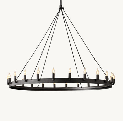 CAMINO VINTAGE CANDELABRA ROUND CHANDELIER 50"
