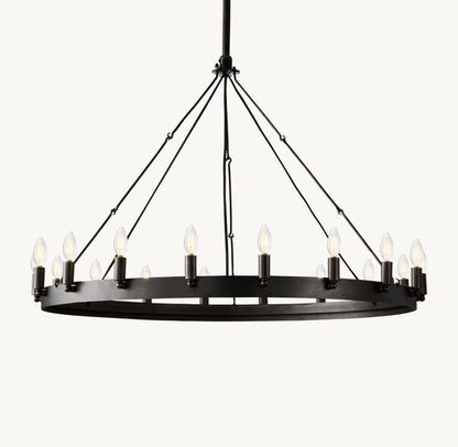 CAMINO VINTAGE CANDELABRA ROUND CHANDELIER 38"