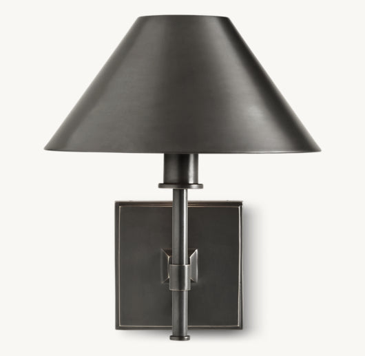 PETITE CANDLESTICK METAL SHADE SCONCE