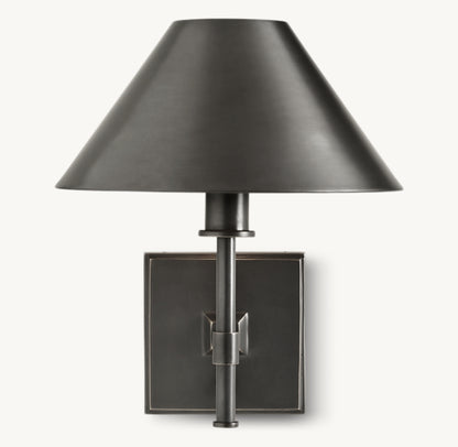 PETITE CANDLESTICK METAL SHADE SCONCE