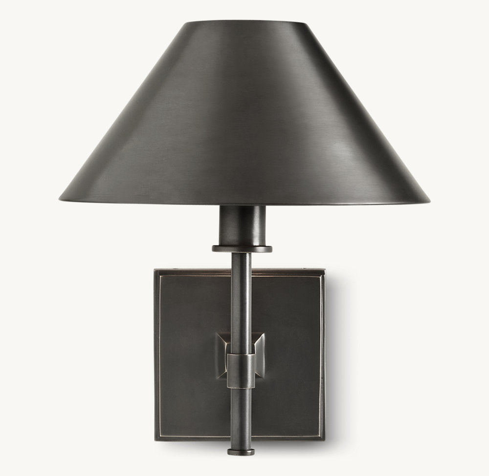 PETITE CANDLESTICK METAL SHADE SCONCE