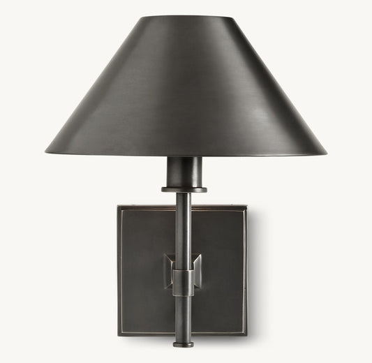 PETITE CANDLESTICK METAL SHADE SCONCE