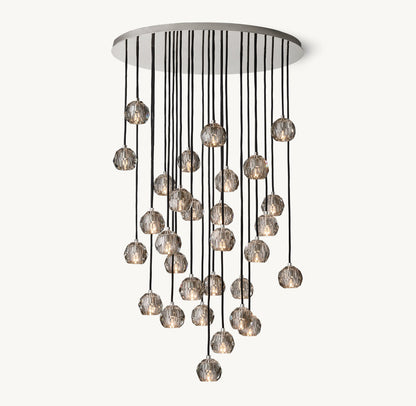 BOULE DE CRISTAL SMOKE GLASS ROUND CLUSTER CHANDELIER 40"