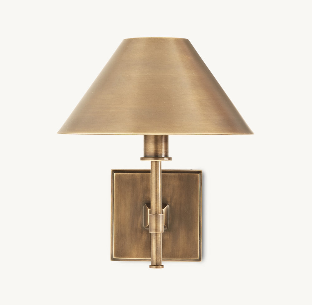 PETITE CANDLESTICK METAL SHADE SCONCE
