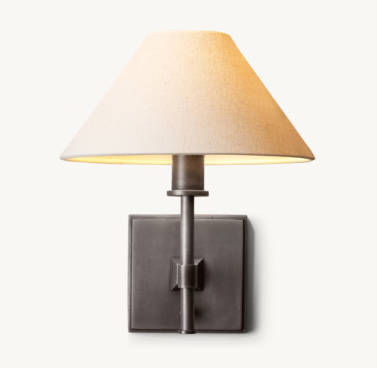 PETITE CANDLESTICK LINEN SHADE SCONCE