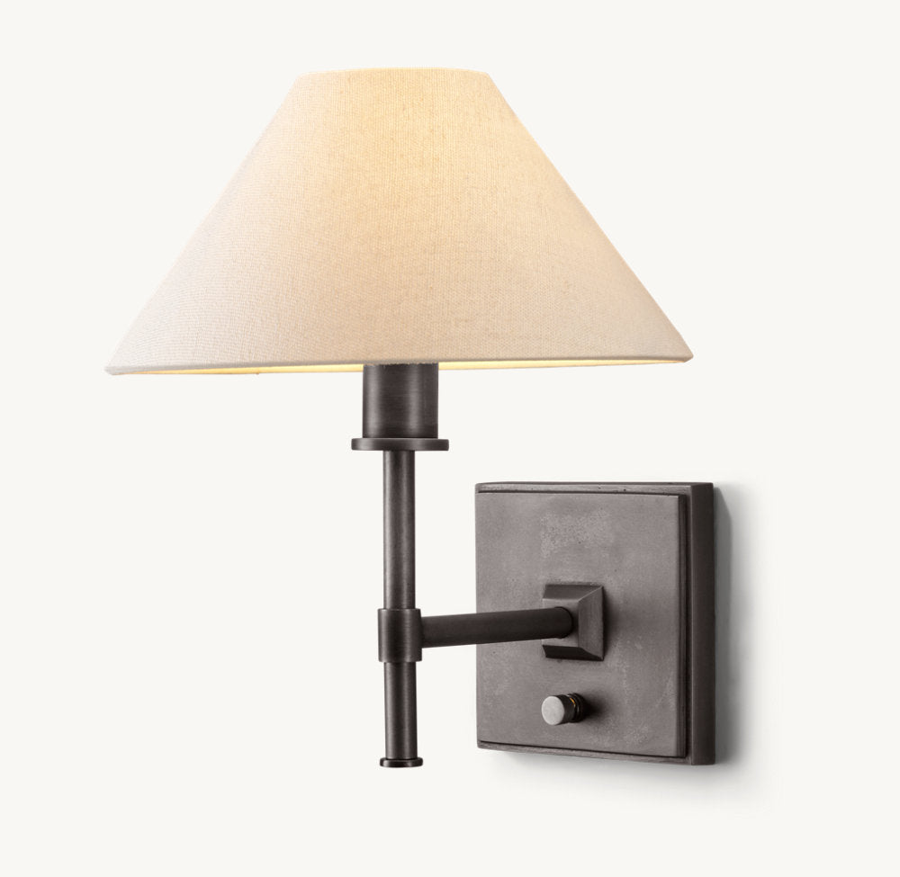 PETITE CANDLESTICK LINEN SHADE SCONCE