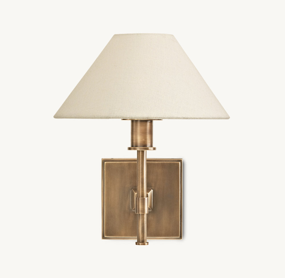 PETITE CANDLESTICK LINEN SHADE SCONCE