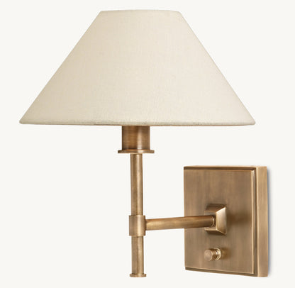 PETITE CANDLESTICK LINEN SHADE SCONCE