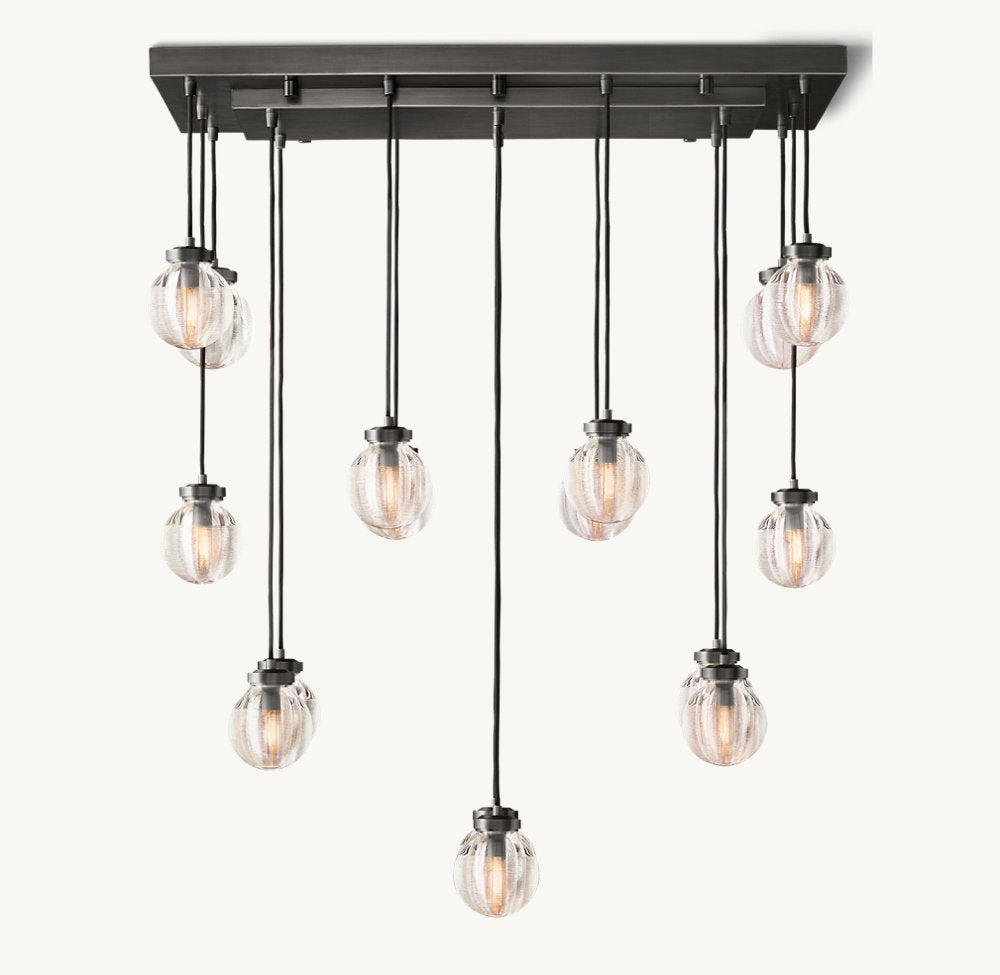 PEARL RECTANGULAR CHANDELIER 36"