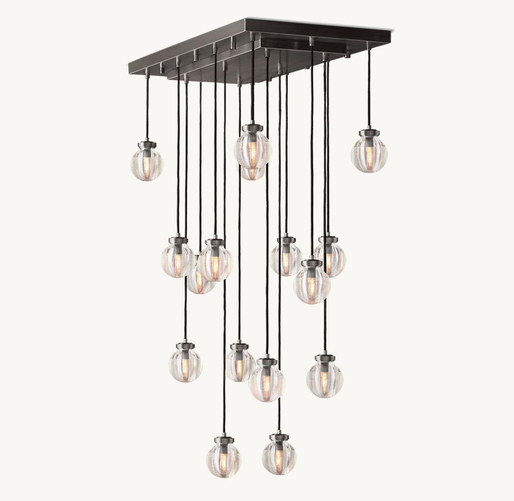 PEARL RECTANGULAR CHANDELIER 36"