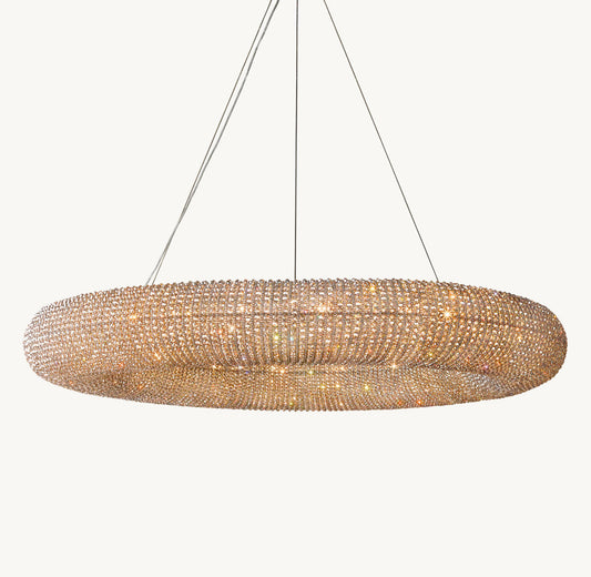CRYSTAL HALO SMOKE ROUND LED CHANDELIER 72"