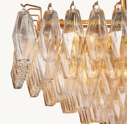 CHIARA CLEAR GLASS TIERED RECTANGULAR CHANDELIER 54"