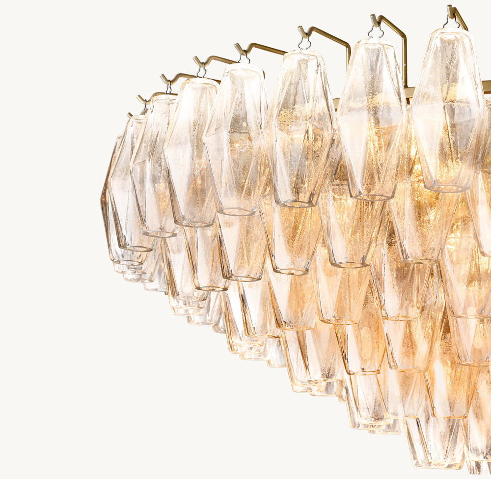 CHIARA CLEAR GLASS TIERED ROUND CHANDELIER 37"