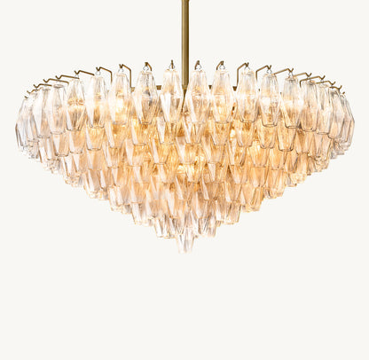 CHIARA CLEAR GLASS TIERED ROUND CHANDELIER 37"