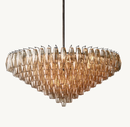 CHIARA SMOKE GLASS TIERED ROUND CHANDELIER 47"