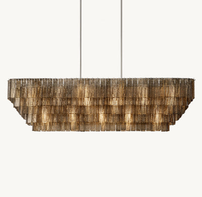 SIRENE SMOKE GLASS RECTANGULAR CHANDELIER 77"