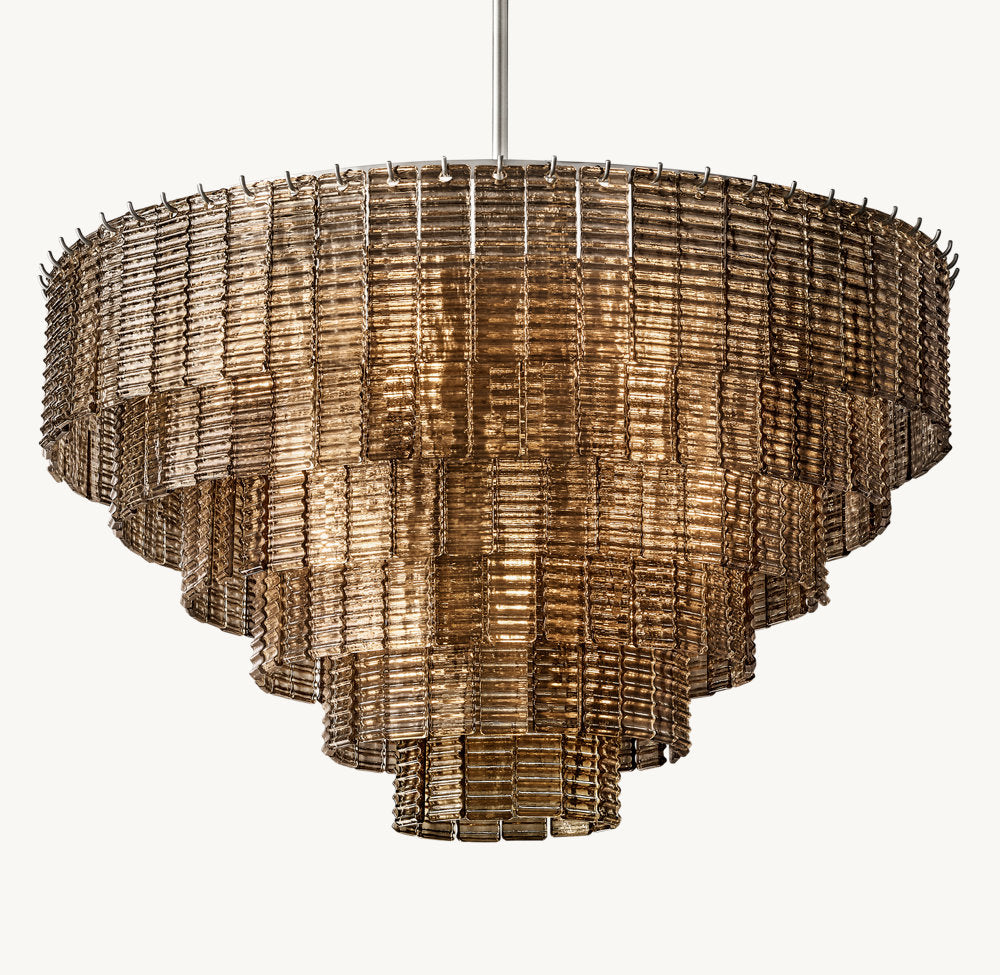 SIRENE SMOKE GLASS ROUND CHANDELIER 41"