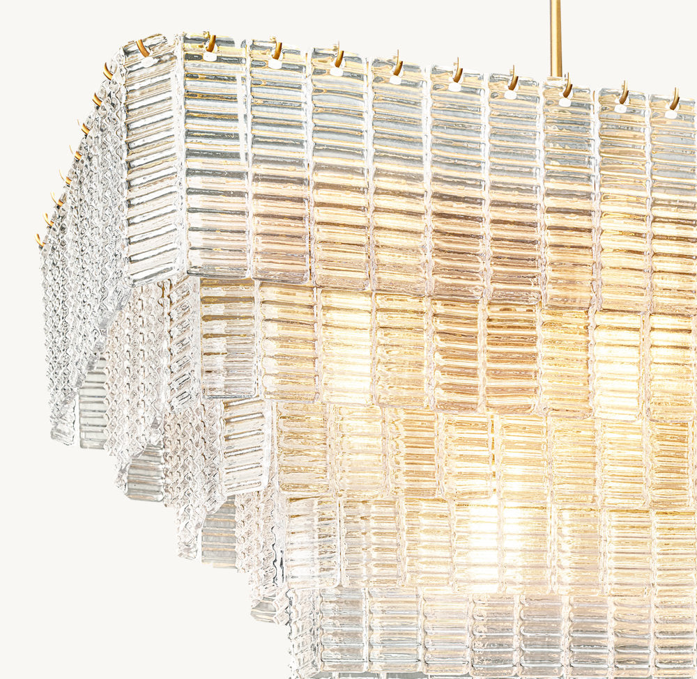 SIRENE CLEAR GLASS RECTANGULAR CHANDELIER 77"