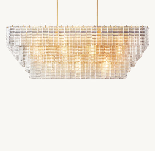 SIRENE CLEAR GLASS RECTANGULAR CHANDELIER 59"