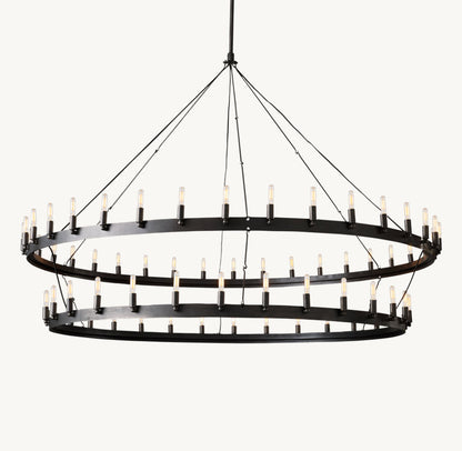 CAMINO VINTAGE FILAMENT TWO-TIER CHANDELIER 71"
