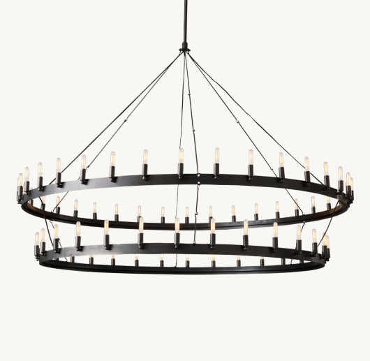 CAMINO VINTAGE FILAMENT TWO-TIER CHANDELIER 71"