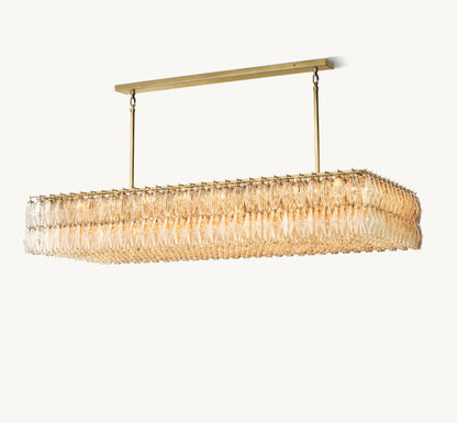CHIARA CLEAR GLASS RECTANGULAR CHANDELIER 74"