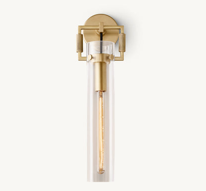 MACHINIST GLASS CYLINDER SCONCE 16"