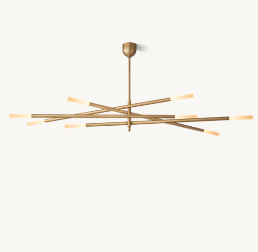 ROUSSEAU 8-LIGHT MOBILE ETCHED ROD CHANDELIER