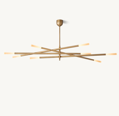 ROUSSEAU 8-LIGHT MOBILE ETCHED ROD CHANDELIER
