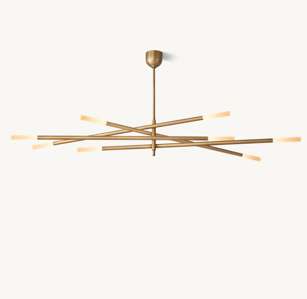 ROUSSEAU 8-LIGHT MOBILE ETCHED ROD CHANDELIER