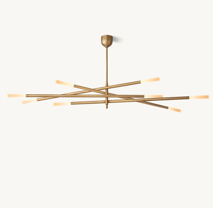 ROUSSEAU 8-LIGHT MOBILE ETCHED ROD CHANDELIER