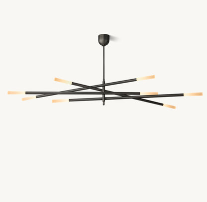 ROUSSEAU 8-LIGHT MOBILE ETCHED ROD CHANDELIER