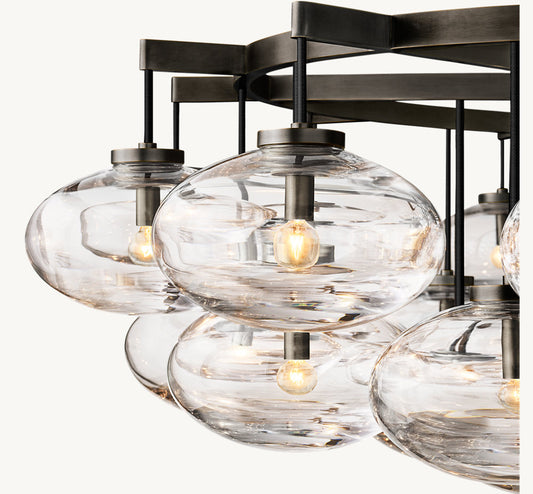 CABRETTE CLEAR GLASS ROUND CHANDELIER 60"