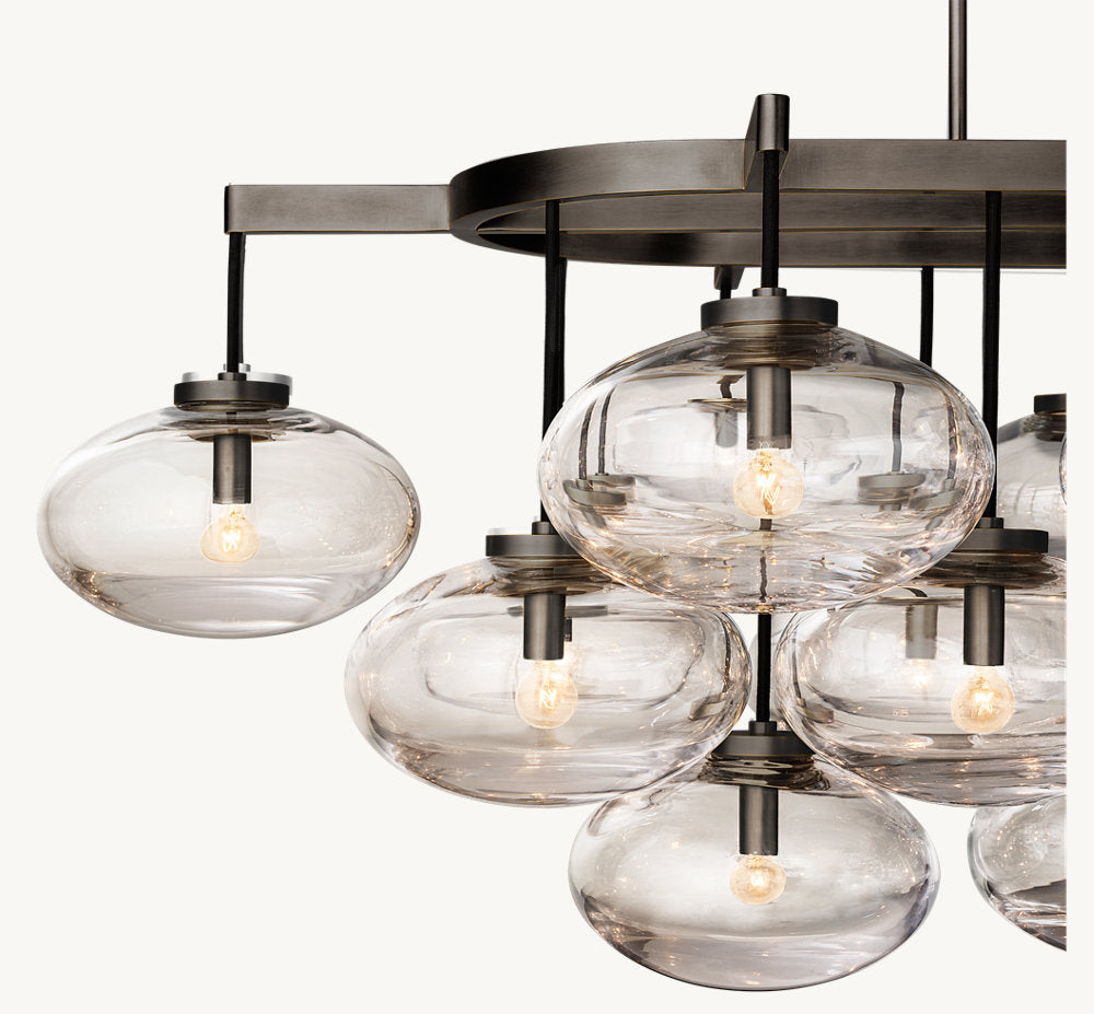 CABRETTE CLEAR GLASS LINEAR CHANDELIER 72"