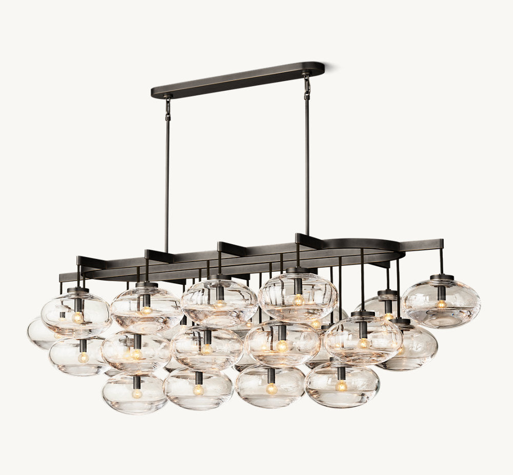 CABRETTE CLEAR GLASS LINEAR CHANDELIER 72"