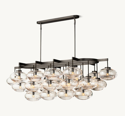 CABRETTE CLEAR GLASS LINEAR CHANDELIER 72"