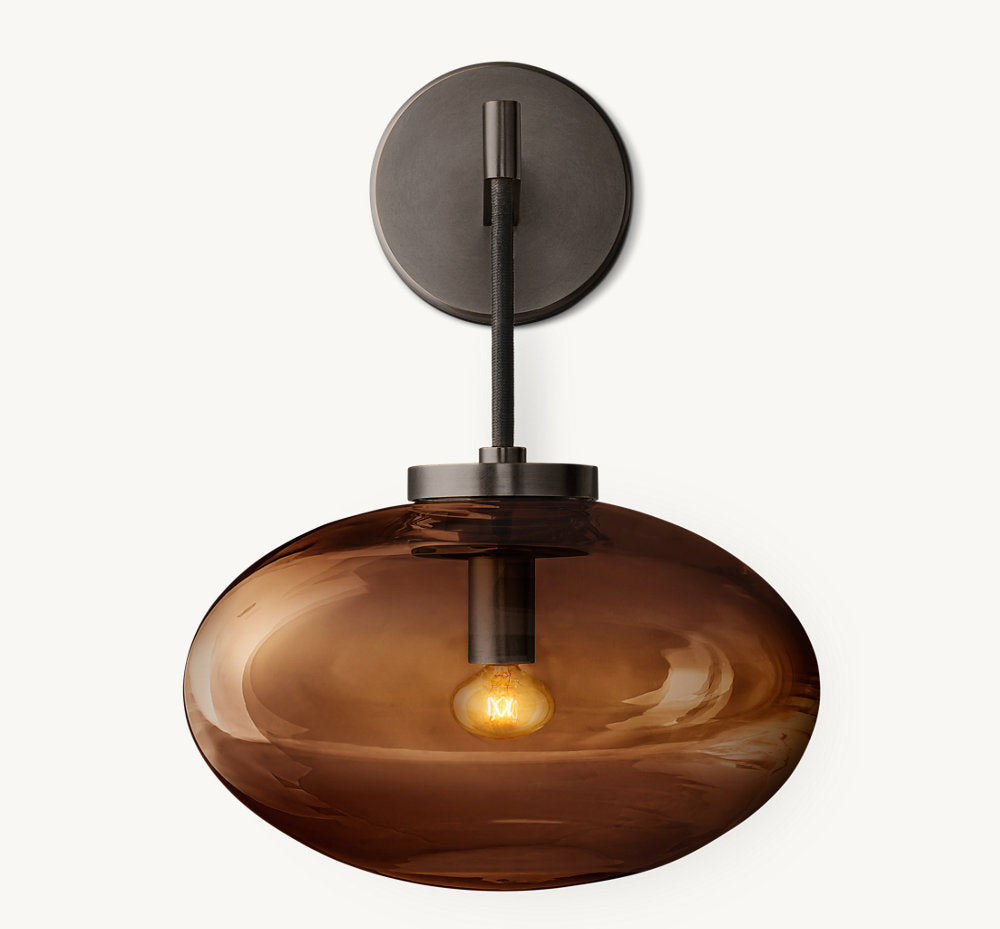 CABRETTE AMBER GLASS SCONCE