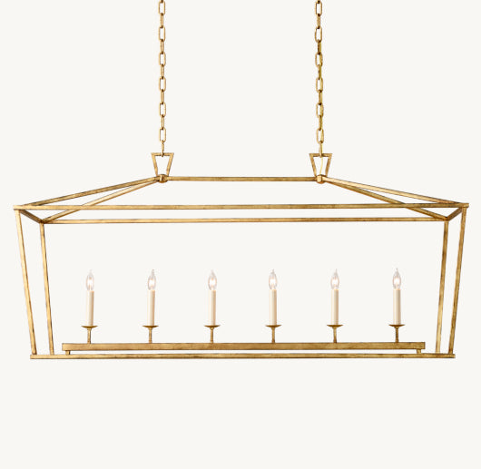 19TH C. ENGLISH OPENWORK RECTANGULAR CHANDELIER 54"